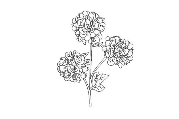 Flowers Outline Flowers Embroidery Design By GromDesign