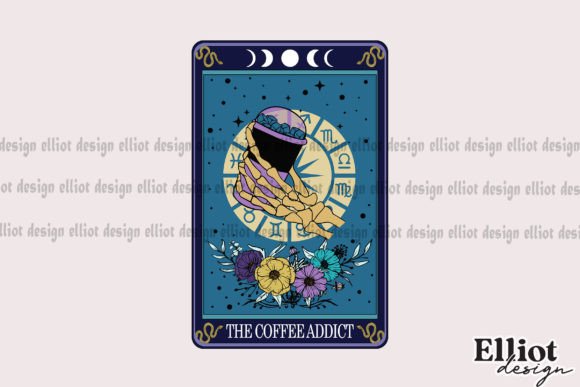 Tarot the Coffee Addict PNG Graphic Crafts By Elliot Design