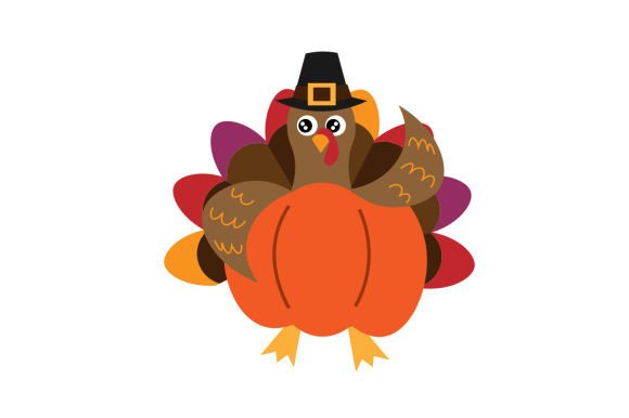 Pumpkin Turkey Wearing Pilgrim Hat Thanksgiving Craft Cut File By Creative Fabrica Crafts
