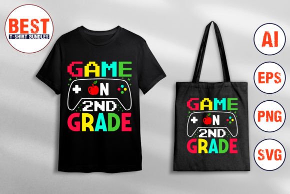 Game on 2nd Grade Gráfico Manualidades Por Best T-Shirt Bundles