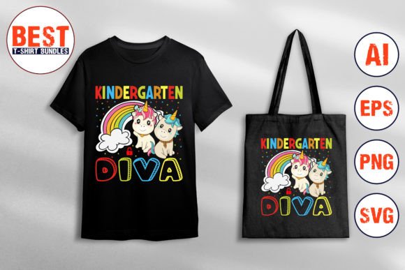 Kindergarten Diva Illustration Artisanat Par Best T-Shirt Bundles