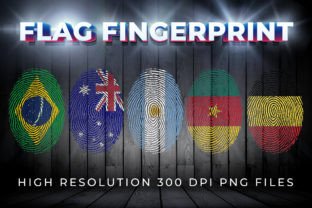 32 Countries Flag Fingerprint Clipart Graphic Crafts By GN Shop 4