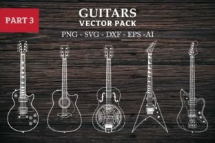 Guitar Outline SVG - Guitar Vector & PNG Graphic Illustrations By SeaquintDesign 2