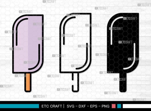 Stick Ice Cream Icons Color, Ice Cream Illustration Artisanat Par Pixel Elites