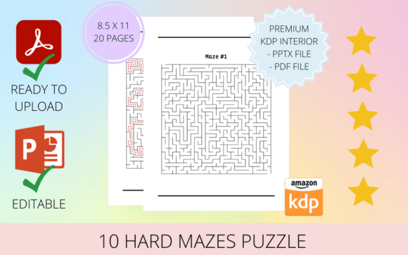 10 Hard Mazes Puzzle KDP Interior Bundle Graphic KDP Interiors By ProDesigner21