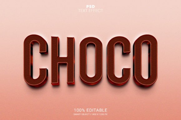 Choco PSD Editable Text Effect Design Gráfico Estilos de capas Por Design_Hammer