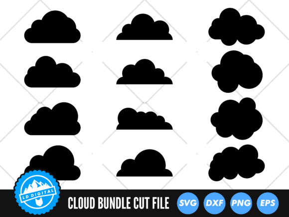 Cloud Bundle SVG | Clouds Cut File Graphic Crafts By lddigital