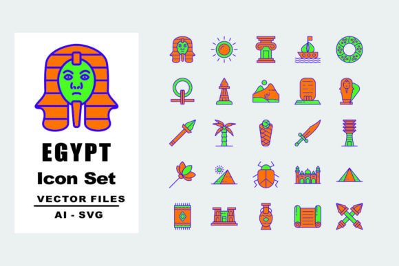 Egypt 25 Icons Pack Illustration Icônes Par Iconic Panda