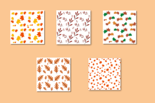 Fall Leaves Pattern Design Grafika Papierowe Wzory Przez designogenie 2