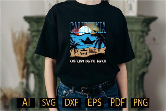 California Catalina Island Beach T Shirt Graphic Print Templates By fixersujon
