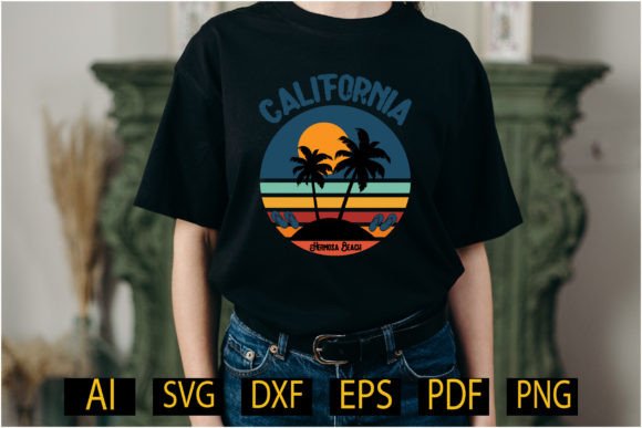 California Hermosa Beach T Shirt Design Graphic Print Templates By fixersujon