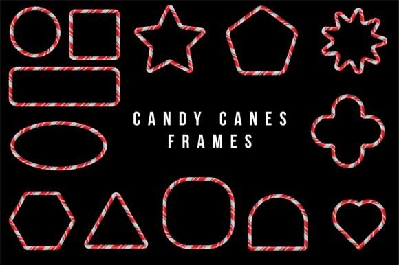 Candy Canes Frame Graphic Crafts By s4rt4