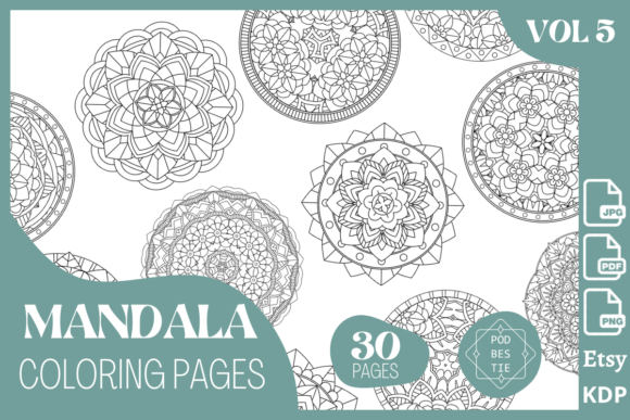 Mandala Coloring Pages Vol 5 Graphic Coloring Pages & Books Adults By podbestie