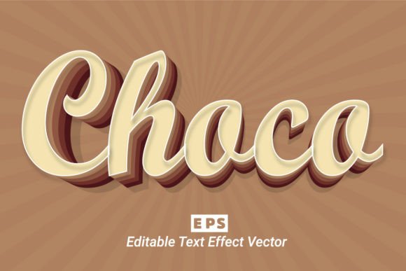 Choco 3d Editable Text Effect Vector Graphic Layer Styles By TrueVector