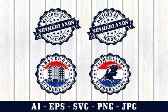 Welcome to Amsterdam, Netherlands Stamps Graphic Graphic Templates By Kerja Serabutan