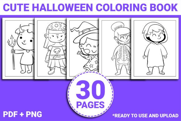 CUTE HALLOWEEN COLORING BOOK for KIDS Graphic Coloring Pages & Books Kids By PRO KDP TEMPLATES
