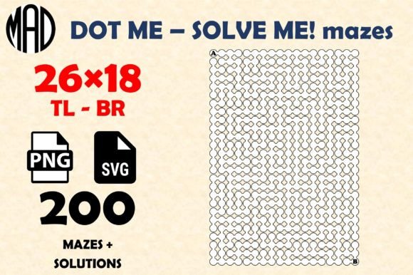 DOT ME - SOLVE ME - MAZES TL - BR 26×18 Grafika Wnętrza KDP Przez Marina Art Design