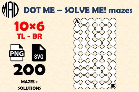 DOT ME - SOLVE ME - MAZES TL - BR 10×6 Grafika Wnętrza KDP Przez Marina Art Design