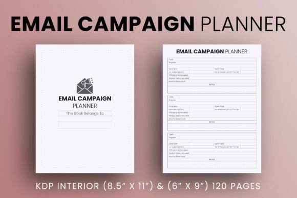 Email Campaign Planner - KDP Interior Illustration Intérieurs KDP Par Vector Cafe