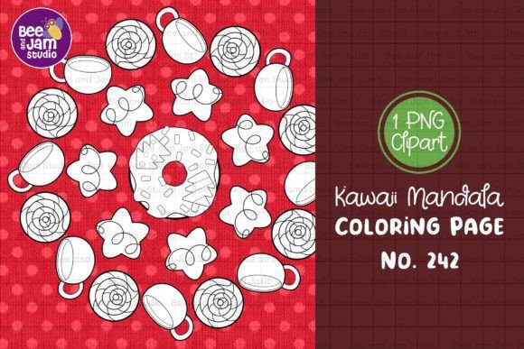 KDP Kids Coloring Kawaii Mandala-242 Graphic Coloring Pages & Books Kids By beeandjamstudio