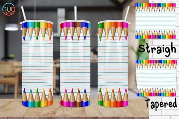 Paper Colored Pencils Tumbler Wrap Graphic Tumbler Wraps By HugHang Art Studio