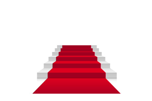 Stairs 3d with Red Carpet Graphic Illustrations By yummybuum