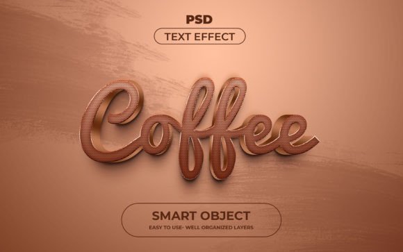 Coffee 3D Editable PSD Text Effect Style Grafik Layer-Stile Von mdjahidul99519