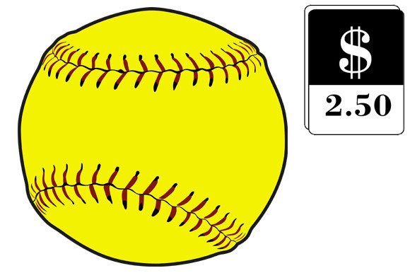 Softball Vector Clip Art Icon Image Graphic Illustrations By blue-hat-graphics