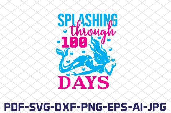 Splashing Through 100 Days Gráfico Manualidades Por FH Magic Studio