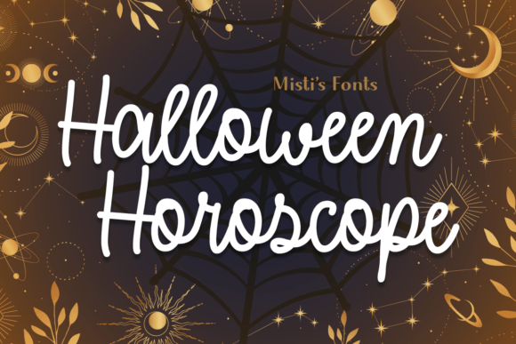 Halloween Horoscope Fuentes Caligráficas Fuente Por Misti