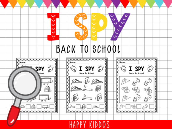 I Spy Worksheets (Back to School) Graphic K By Happy Kiddos