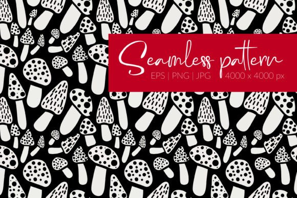 Mushroom Seamless Pattern Graphic Patterns By Art's and Patterns