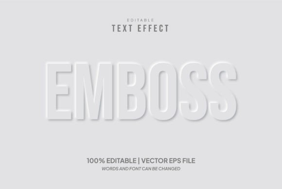 3D Embossed White Editable Text Effect Graphic Layer Styles By Regulrcreative