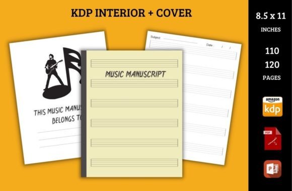 Blank Music Manuscript Graphic KDP Interiors By AKB Designs