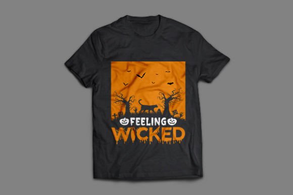 Feeling Wicked Halloween T Shirt Design Graphic T-shirt Designs By Design me