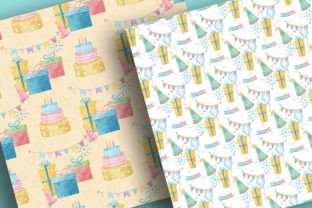 Watercolor Birthday Digital Paper Pack Graphic Patterns By dandelionery 3