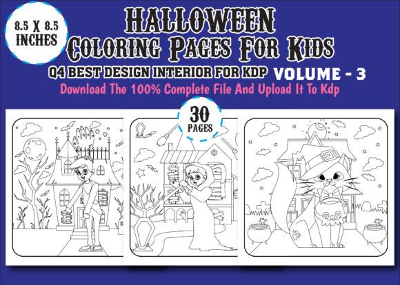 Halloween Coloring Pages for Kids: Vol 3 Graphic Coloring Pages & Books Kids By ArT DeSiGn