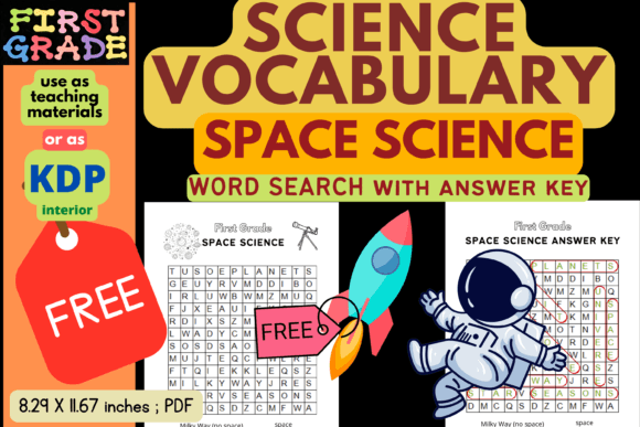 FREE Science Vocabulary: Space Science Graphic 1st grade By Charm Creatives