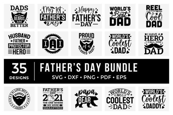 Father's Day SVG Bundle V.2 | 35 Designs Illustration Artisanat Par CraftlabSVG