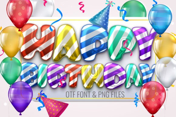 Happy Birthday Color Fonts Font By Nobu Collections