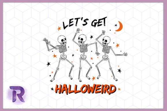 Skeleton Dance Halloweird Halloween PNG Graphic Print Templates By Revelin