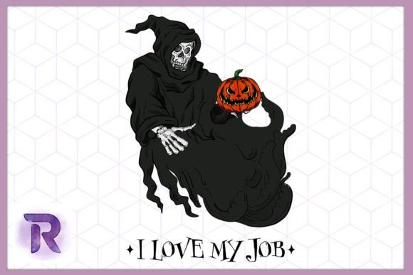 Skeleton Death Love My Job Halloween PNG Graphic Print Templates By Revelin