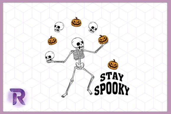 Spooky Skeleton Stay Spook Halloween PNG Illustration Modèles d'Impression Par Revelin