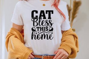 Cat Bless This Home Graphic T-shirt Designs By Art & CoLor 2