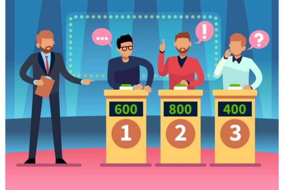 Game Quiz Show. Clever Young People Play Graphic Illustrations By yummybuum