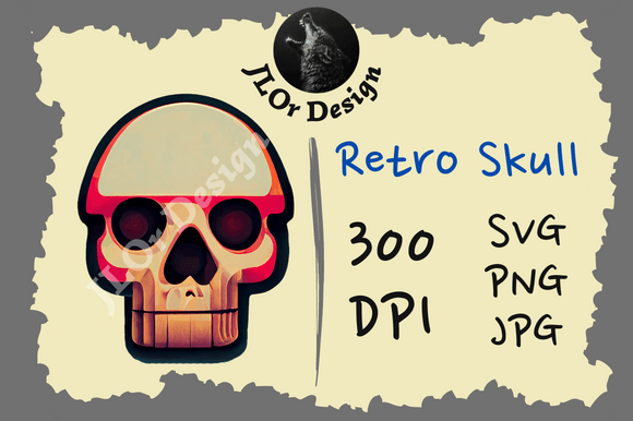 Drawn Retro Skull - Retro Halloween Graphic T-shirt Designs By JLOrDesign