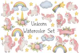 Unicorn Watercolor Set Kits & Sets Craft Cut File By Creative Fabrica Crafts 1