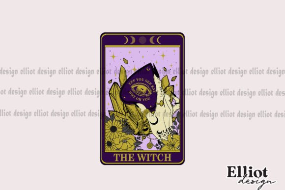Tarot the Witch Card Sublimation Graphic Crafts By Elliot Design