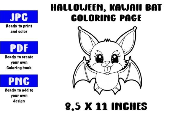 Halloween Bat Coloring Page for Kids Graphic Coloring Pages & Books Kids By Digital Delicacy