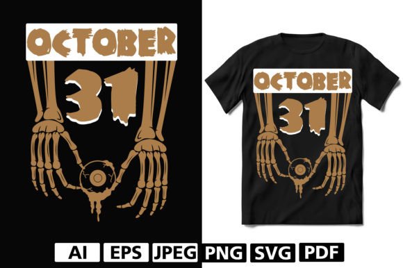 October 31 (halloween Costumes) Gráfico Diseños de Camisetas Por abu fahim